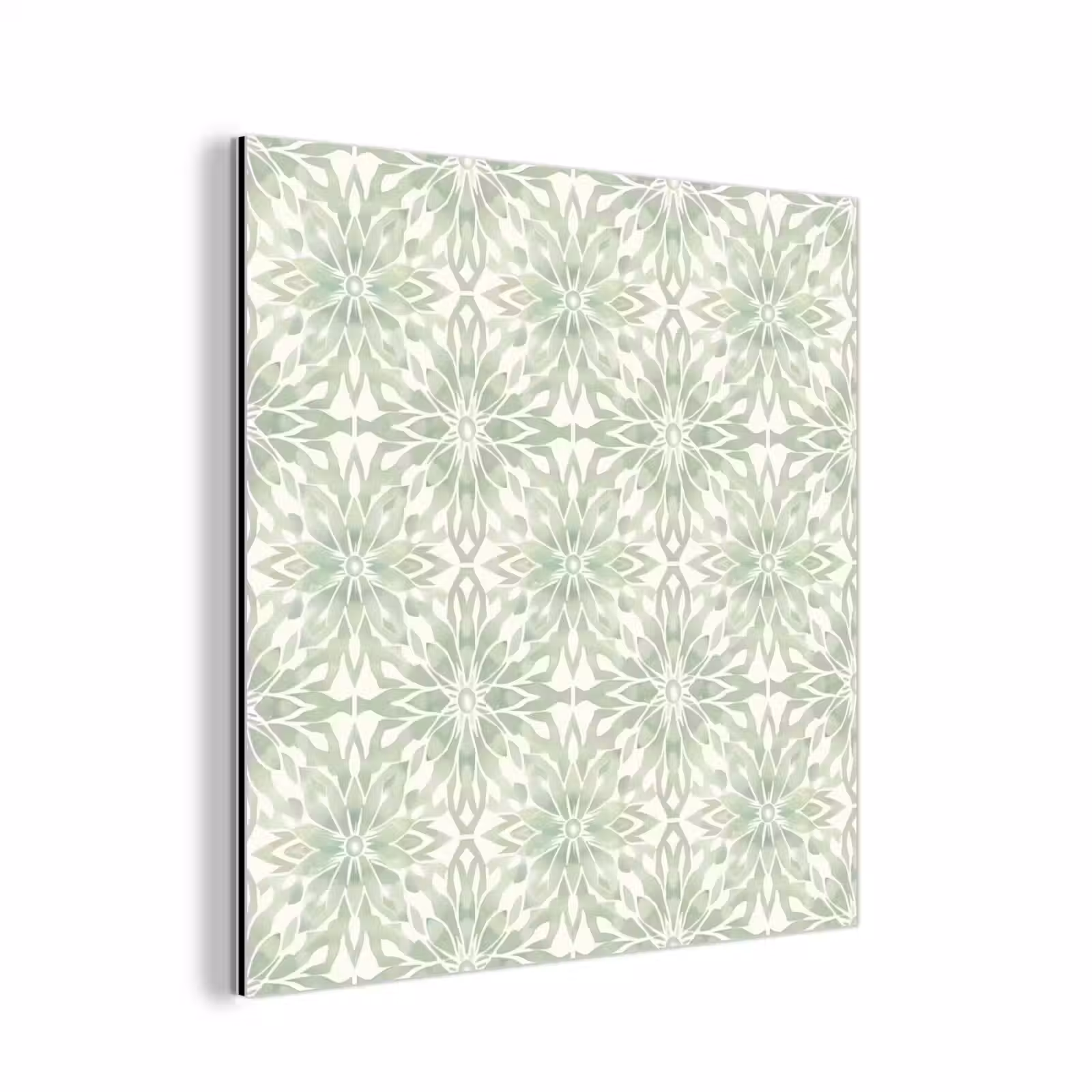 Alu-Dibond-Bild - Salbeigrün – Symmetrisch – Mandala – Ornament – Muster — 1