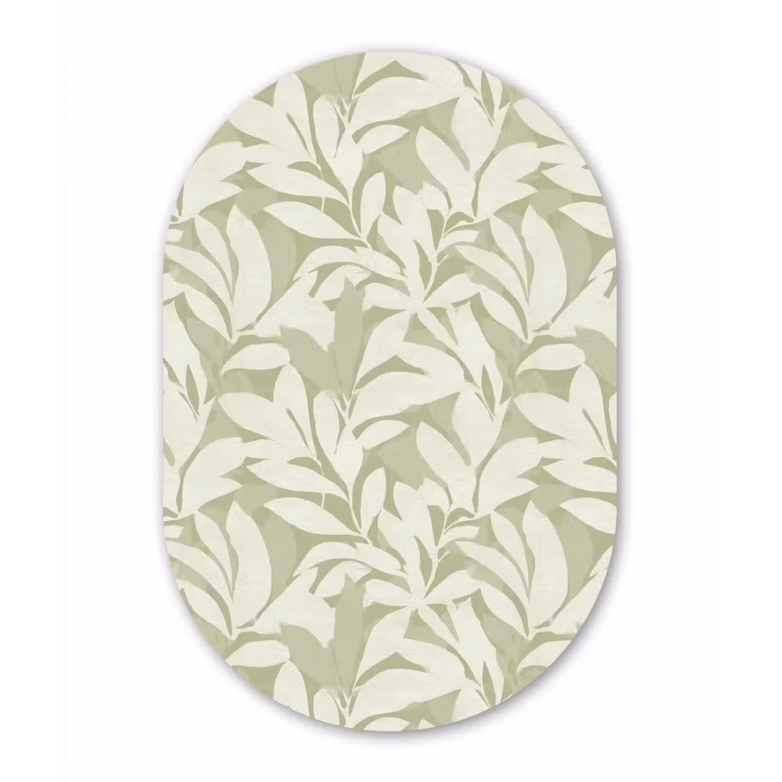 Alu-Dibond-Bild Oval - Salbeigrün – Botanisch – Minimalistisch – Muster — 1