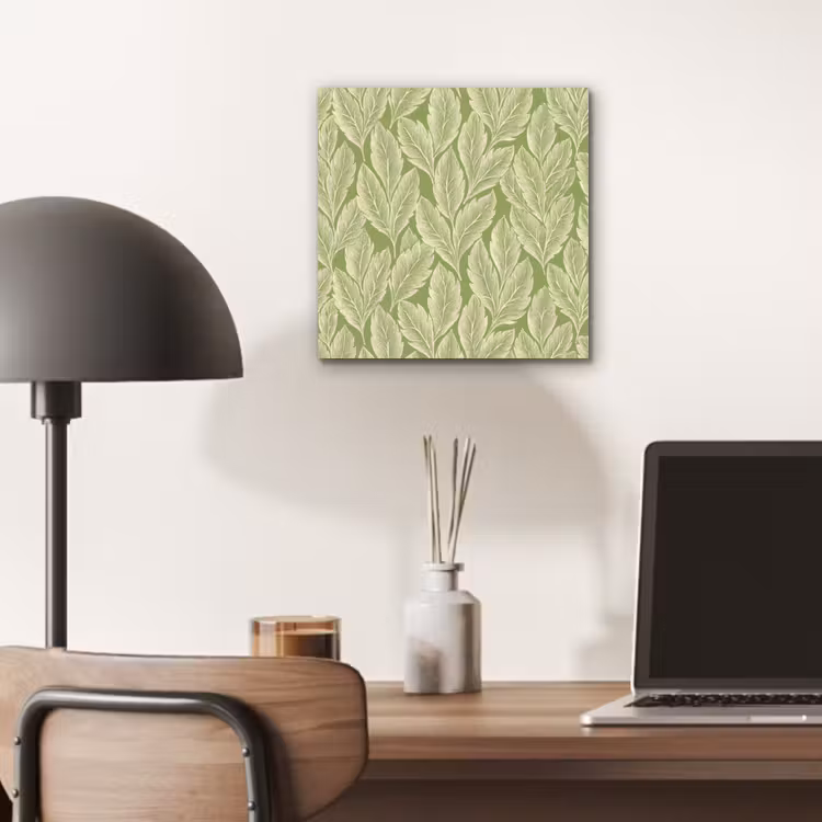 Alu-Dibond-Bild - Grün – Botanisch – Blätter – Vintage – Muster — 6