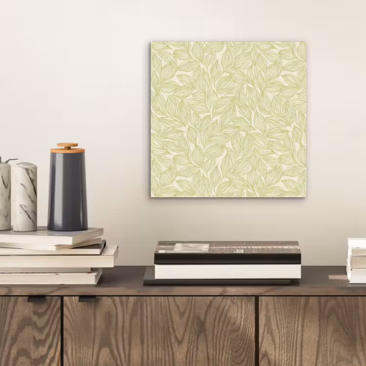 Alu-Dibond-Bild - Salbeigrün – Botanisch – Blätter – Handgezeichnet – Muster — 2