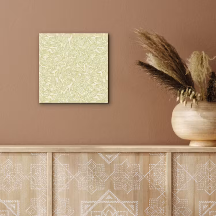 Alu-Dibond-Bild - Salbeigrün – Botanisch – Blätter – Handgezeichnet – Muster — 5
