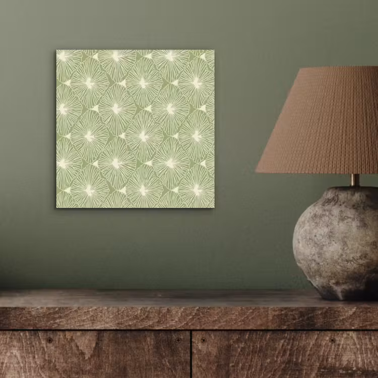 Alu-Dibond-Bild - Salbeigrün – Botanisch – Rauten – Organisch – Muster — 3