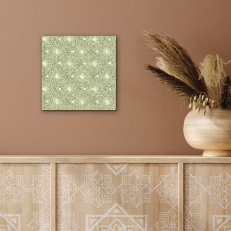 Alu-Dibond-Bild - Salbeigrün – Botanisch – Rauten – Organisch – Muster — 5