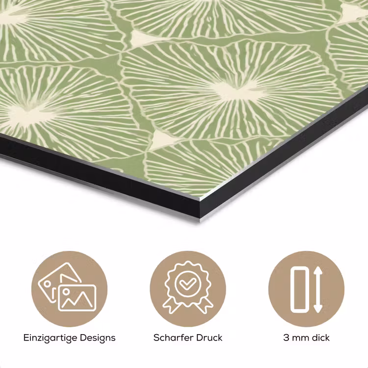 Alu-Dibond-Bild - Salbeigrün – Botanisch – Rauten – Organisch – Muster — 7