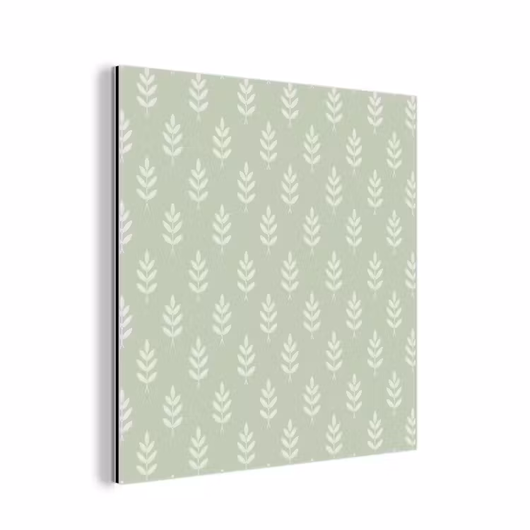 Alu-Dibond-Bild - Salbeigrün – Botanisch – Zweige – Minimalistisch – Muster — 1