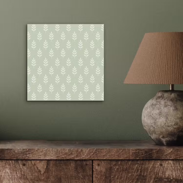 Alu-Dibond-Bild - Salbeigrün – Botanisch – Zweige – Minimalistisch – Muster — 3