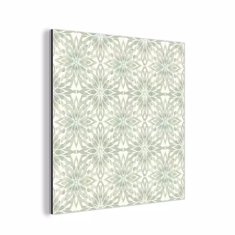 Alu-Dibond-Bild - Salbeigrün – Symmetrisch – Mandala – Ornament – Muster — 1