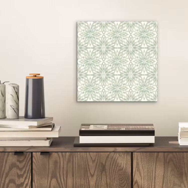 Alu-Dibond-Bild - Salbeigrün – Symmetrisch – Mandala – Ornament – Muster — 2