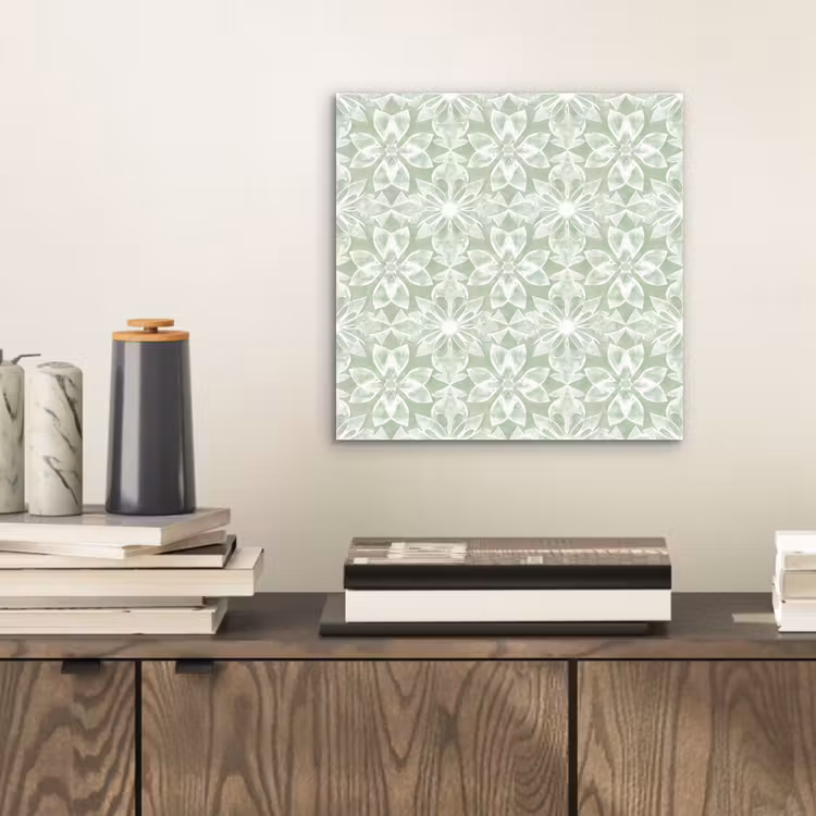 Alu-Dibond-Bild - Salbeigrün – Symmetrisch – Mandala – Ornament – Muster — 2