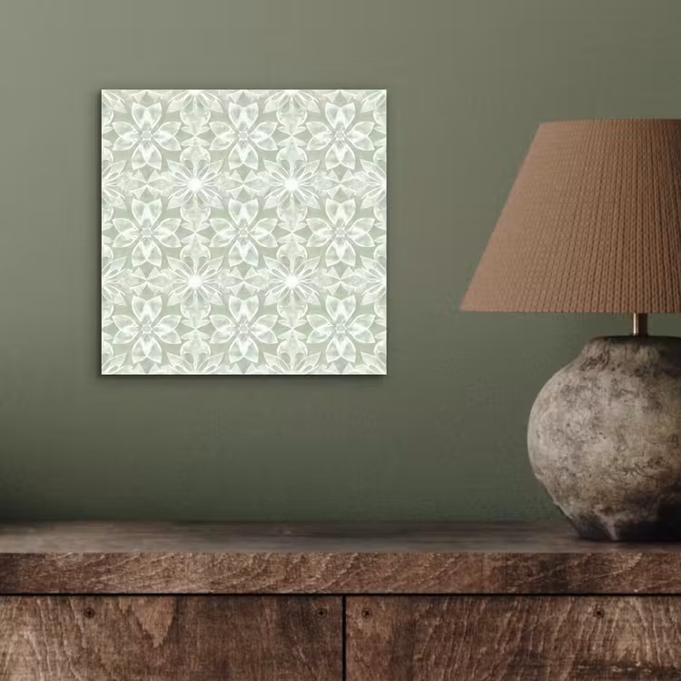 Alu-Dibond-Bild - Salbeigrün – Symmetrisch – Mandala – Ornament – Muster — 3