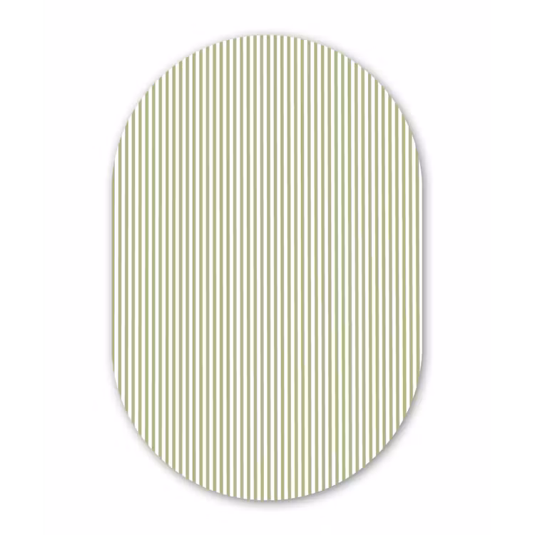 Alu-Dibond-Bild Oval - Salbeigrün – Streifen – Minimalistisch – Muster — 1