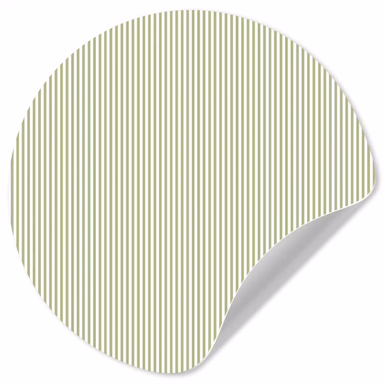 Runde Tapete - Salbeigrün – Streifen – Minimalistisch – Muster — 1