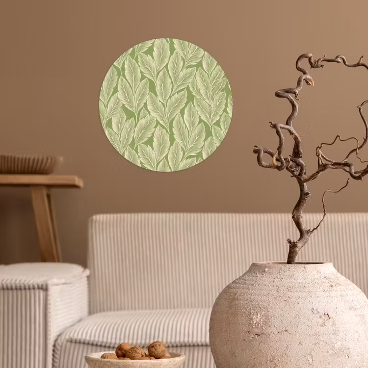 Runde Tapete - Grün – Botanisch – Blätter – Vintage – Muster — 2