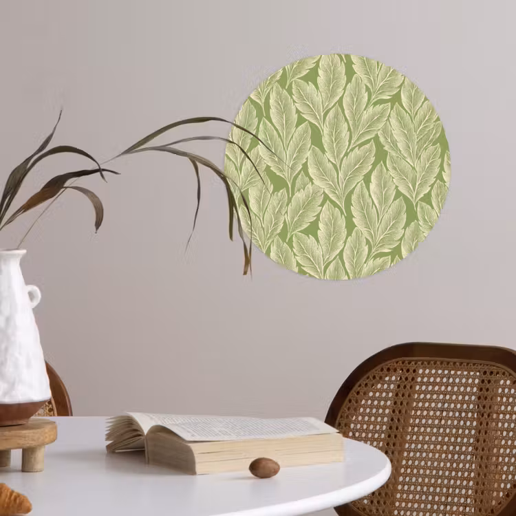 Runde Tapete - Grün – Botanisch – Blätter – Vintage – Muster — 4