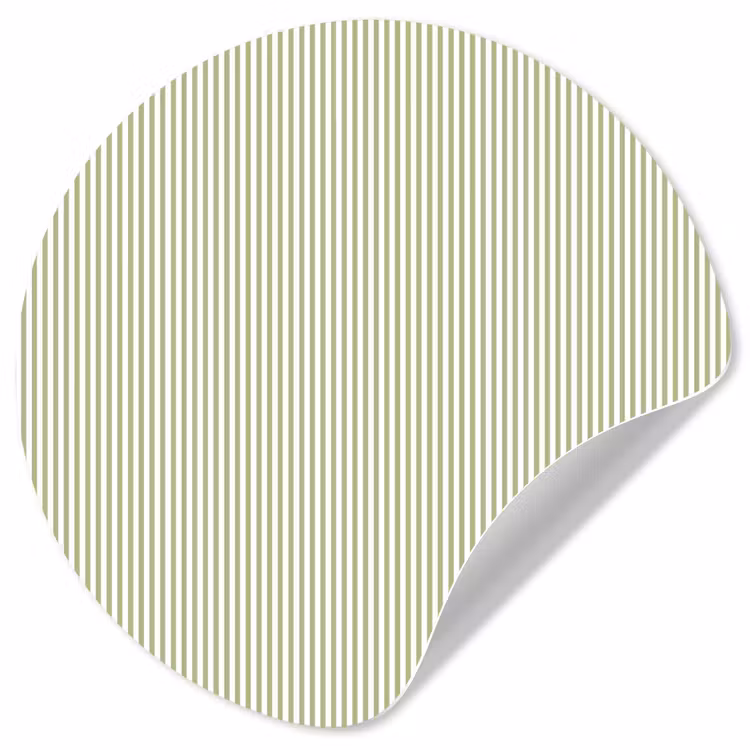 Runde Tapete - Salbeigrün – Streifen – Minimalistisch – Muster — 1