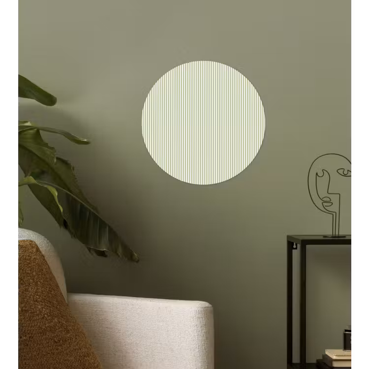 Runde Tapete - Salbeigrün – Streifen – Minimalistisch – Muster — 3