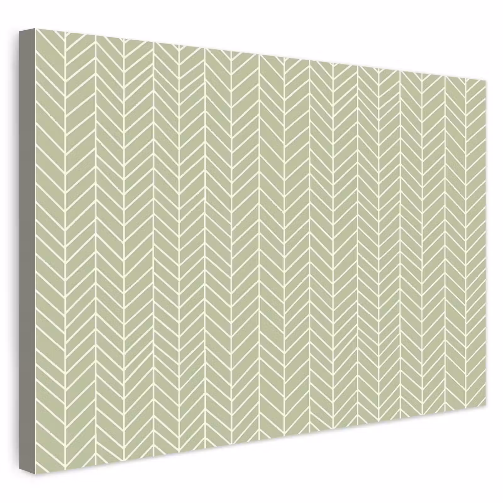 Outdoor Leinwand - Salbeigrün – Fischgrät – Geometrisch – Muster — 1
