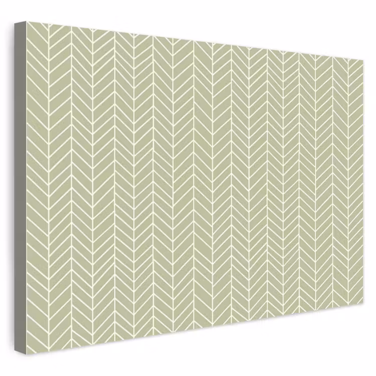 Outdoor Leinwand - Salbeigrün – Fischgrät – Geometrisch – Muster — 1