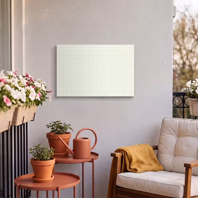 Outdoor Leinwand - Salbeigrün – Geometrisch – Kreise – Muster — 3