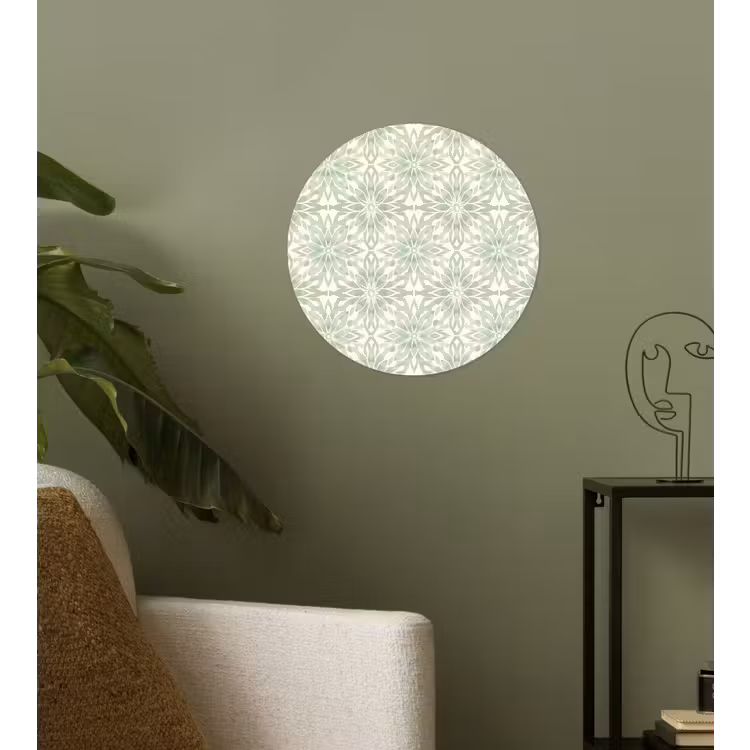 Runde Tapete - Salbeigrün – Symmetrisch – Mandala – Ornament – Muster — 3
