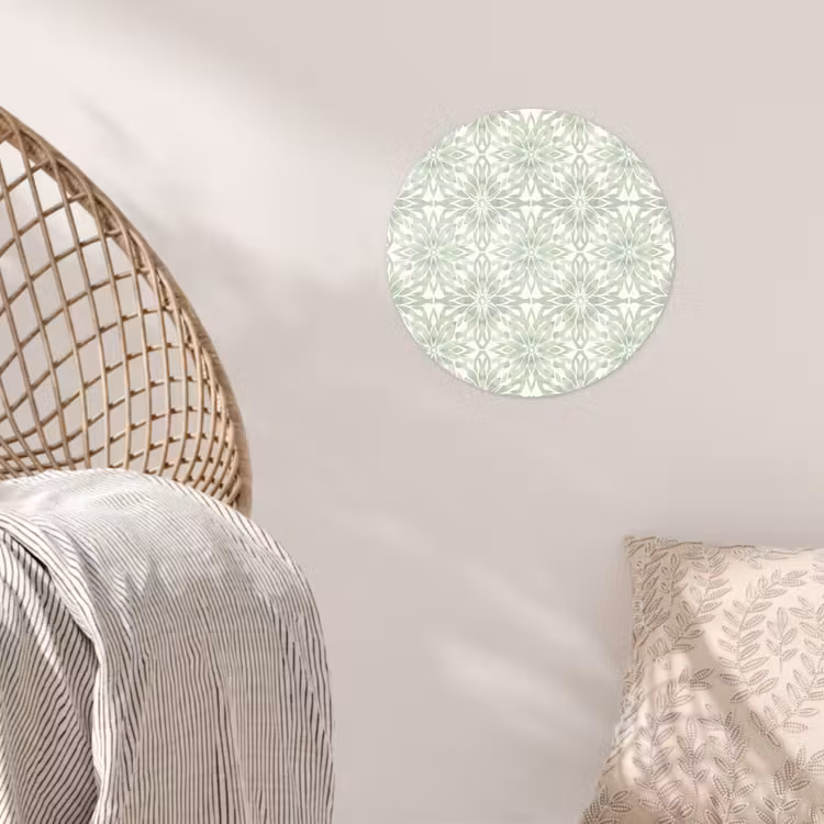 Runde Tapete - Salbeigrün – Symmetrisch – Mandala – Ornament – Muster — 5