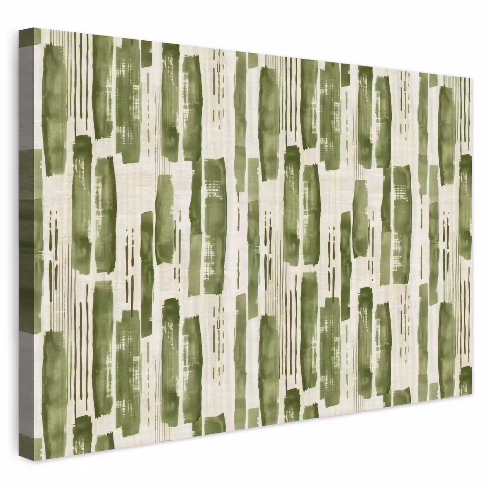 Outdoor Leinwand - Grün – Abstrakt – Pinselstriche – Leinen – Muster — 1