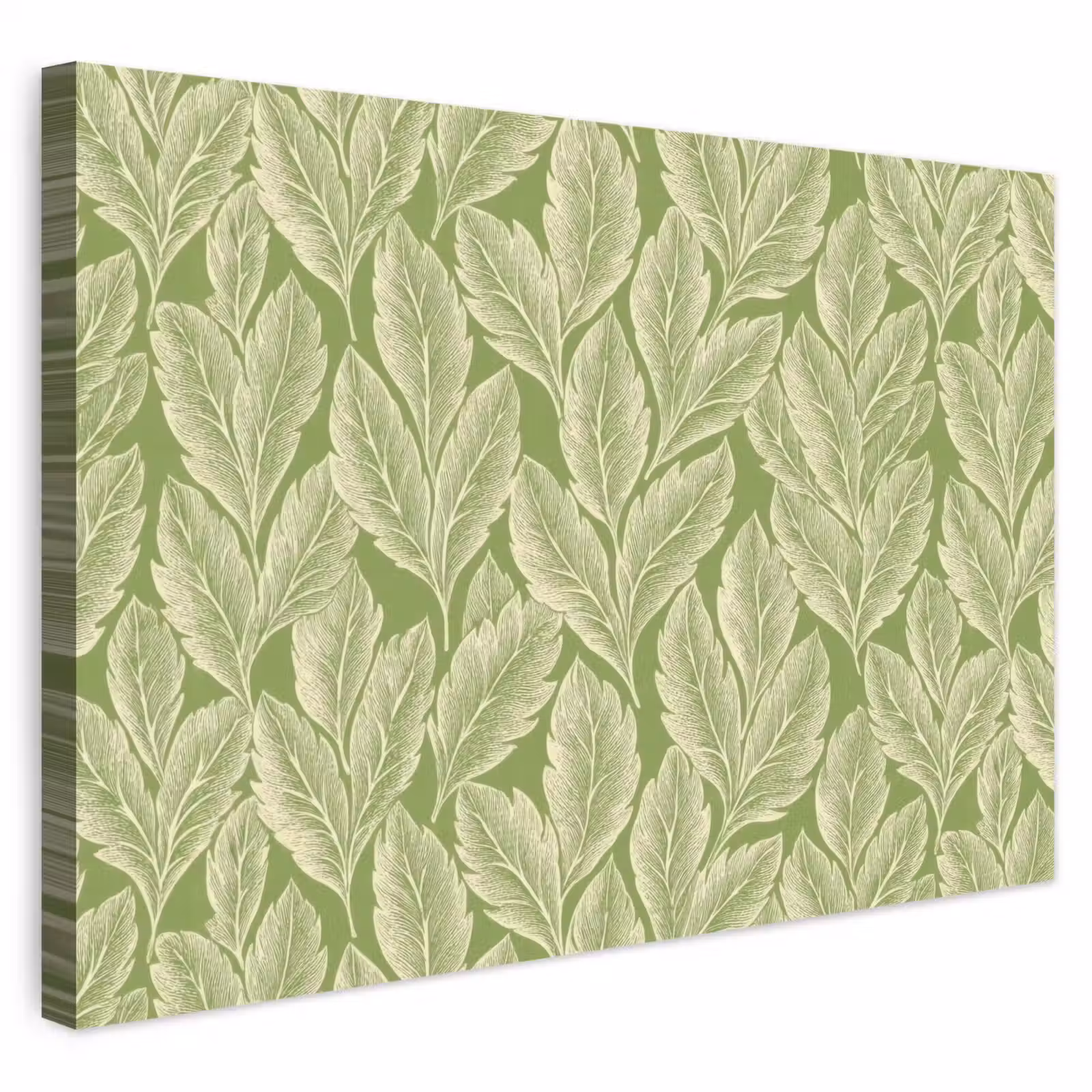 Outdoor Leinwand - Grün – Botanisch – Blätter – Vintage – Muster — 1