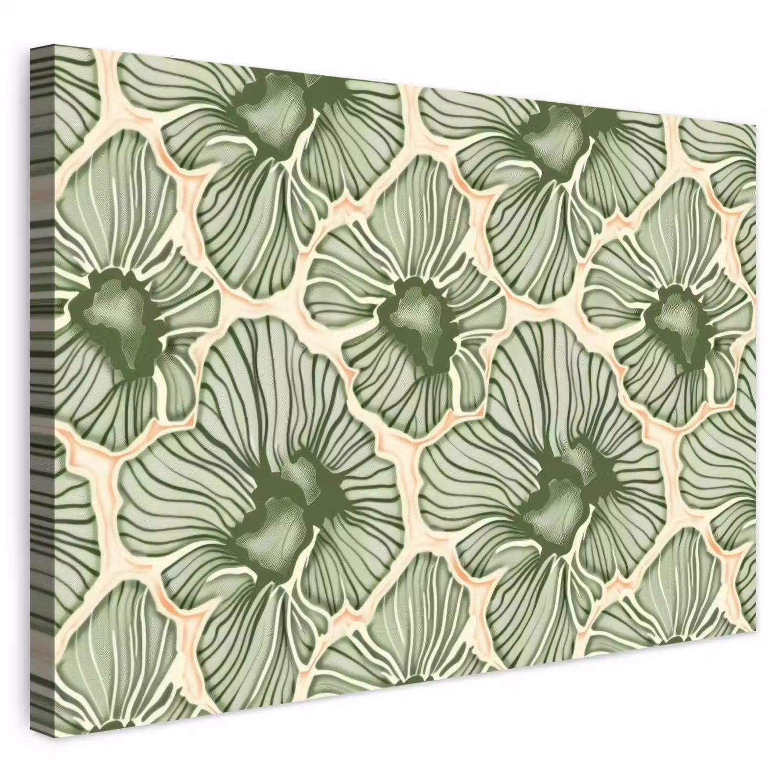 Outdoor Leinwand - Grün – Botanisch – Blumen – Organisch – Muster — 1