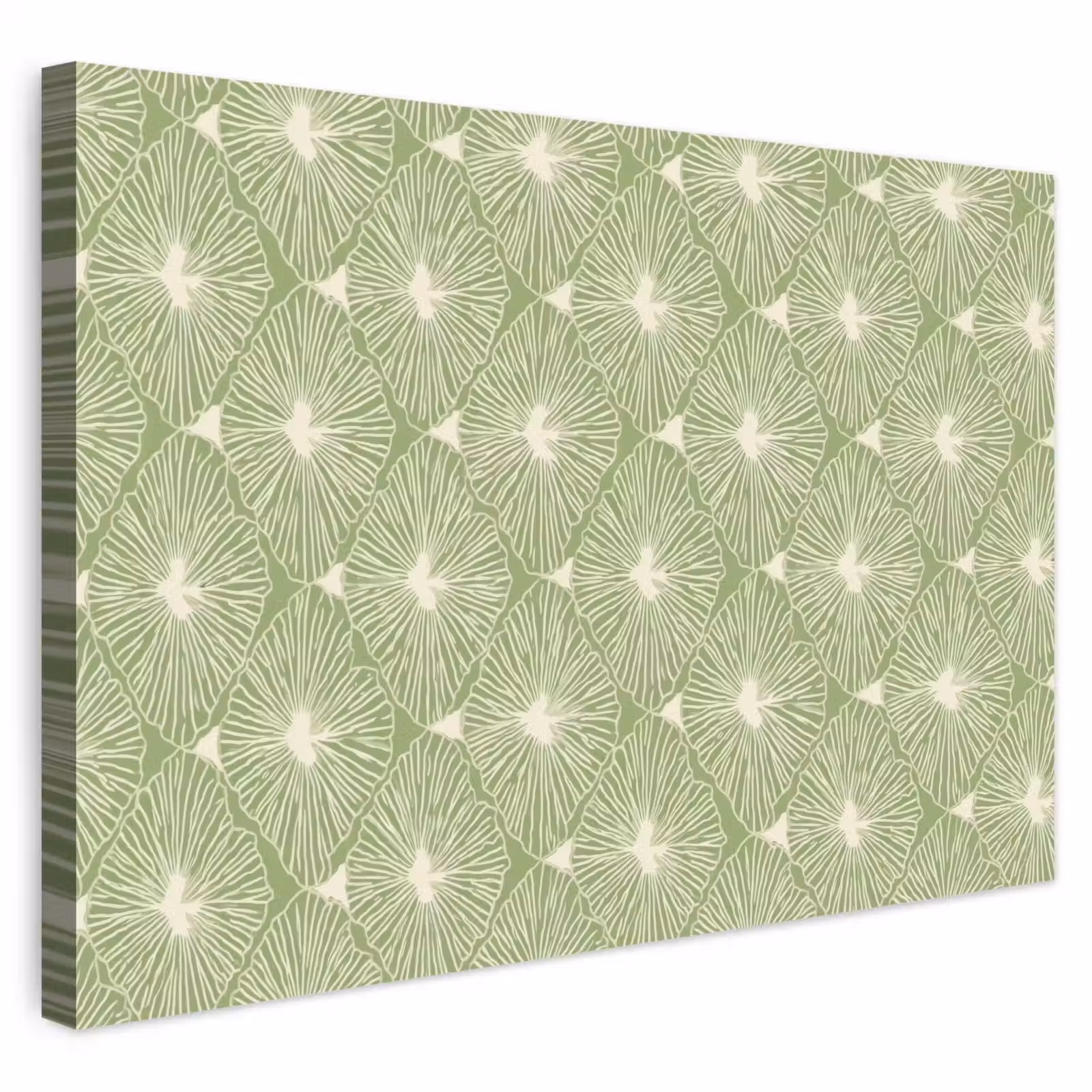 Outdoor Leinwand - Salbeigrün – Botanisch – Rauten – Organisch – Muster — 1