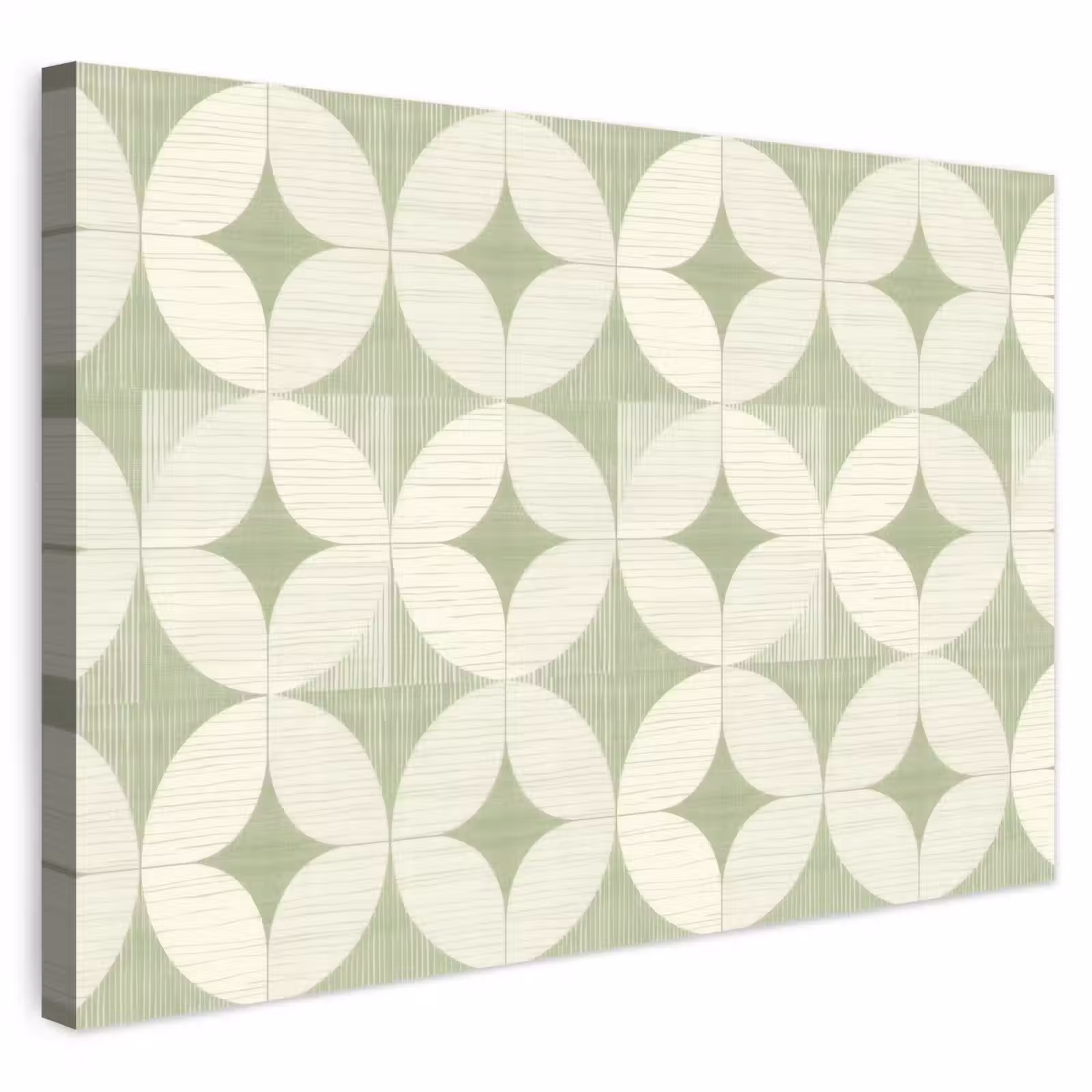 Outdoor Leinwand - Salbeigrün – Geometrisch – Retro – Mid-Century – Muster — 1
