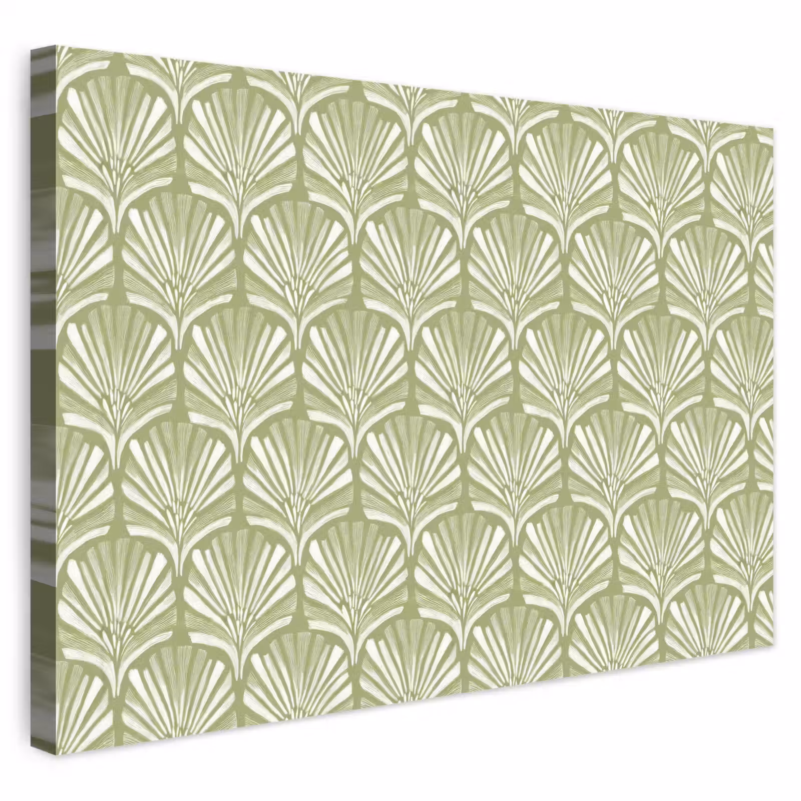 Outdoor Leinwand - Salbeigrün – Ginkgo Biloba – Fächer – Muster — 1