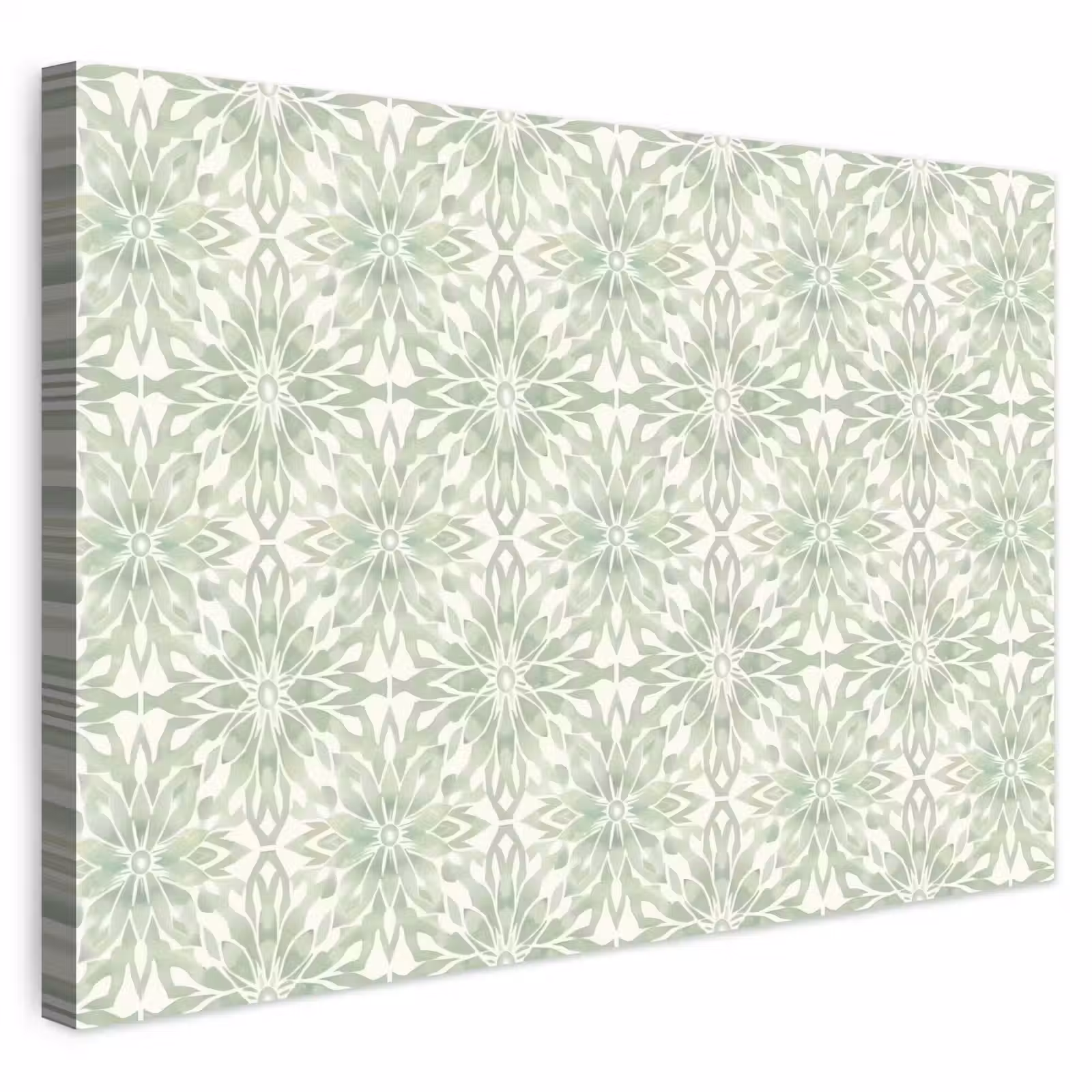 Outdoor Leinwand - Salbeigrün – Symmetrisch – Mandala – Ornament – Muster — 1