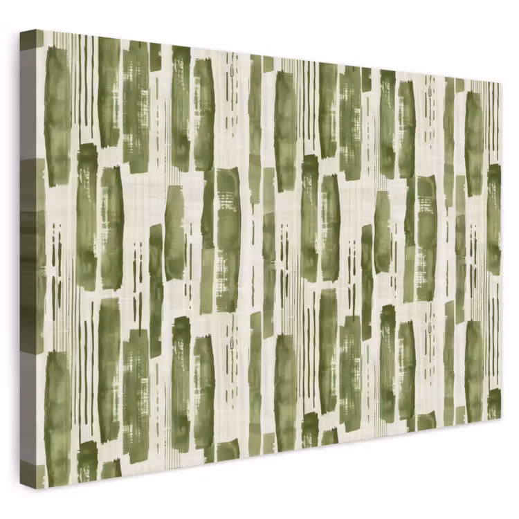 Outdoor Leinwand - Grün – Abstrakt – Pinselstriche – Leinen – Muster — 1