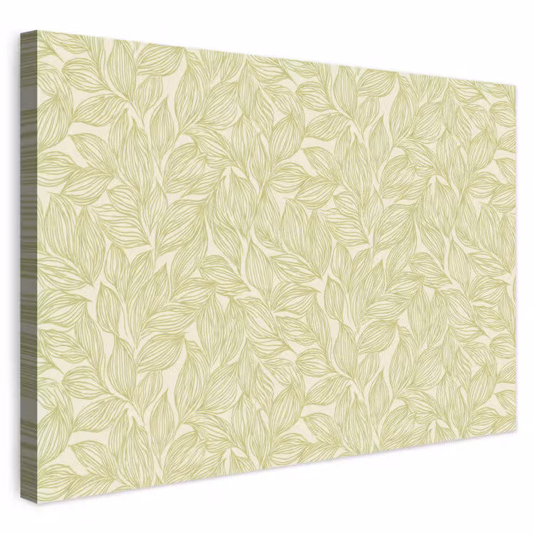 Outdoor Leinwand - Salbeigrün – Botanisch – Blätter – Handgezeichnet – Muster — 1