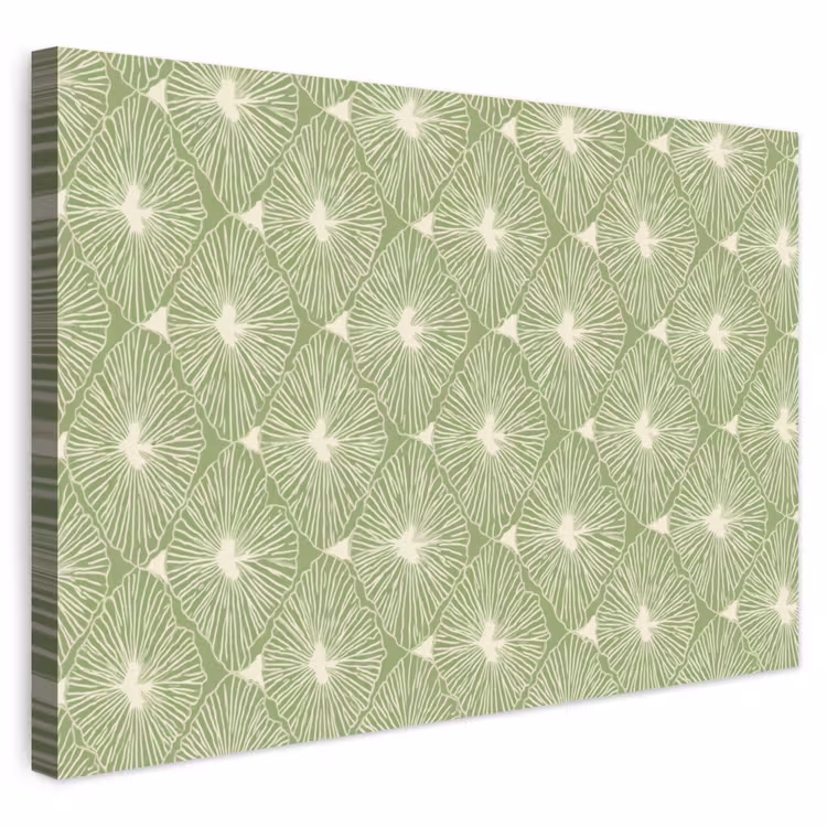 Outdoor Leinwand - Salbeigrün – Botanisch – Rauten – Organisch – Muster — 1