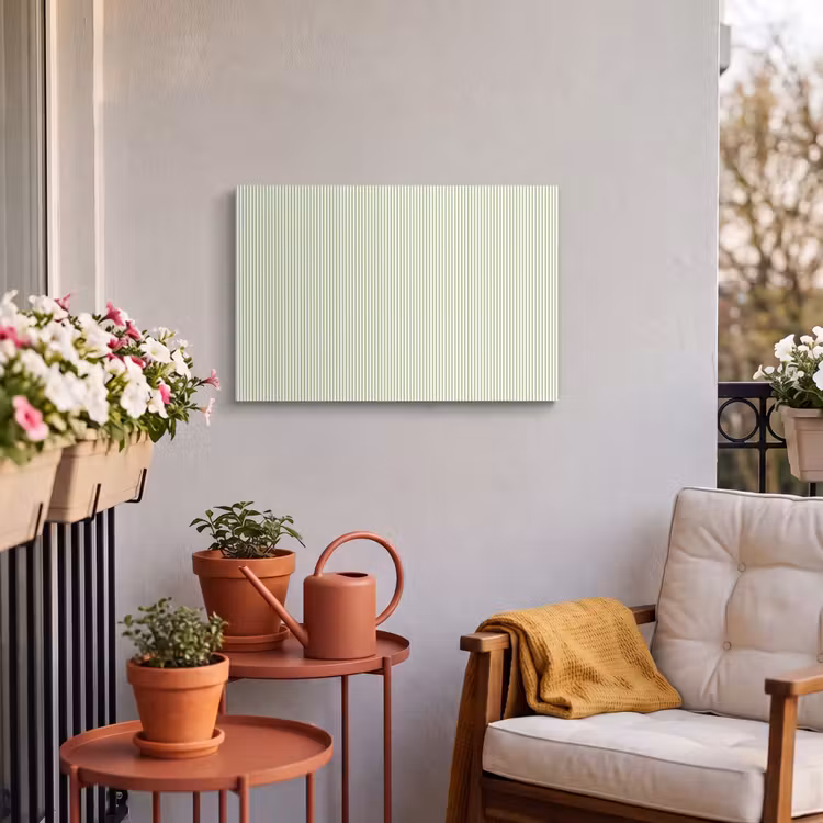 Outdoor Leinwand - Salbeigrün – Streifen – Minimalistisch – Muster — 3