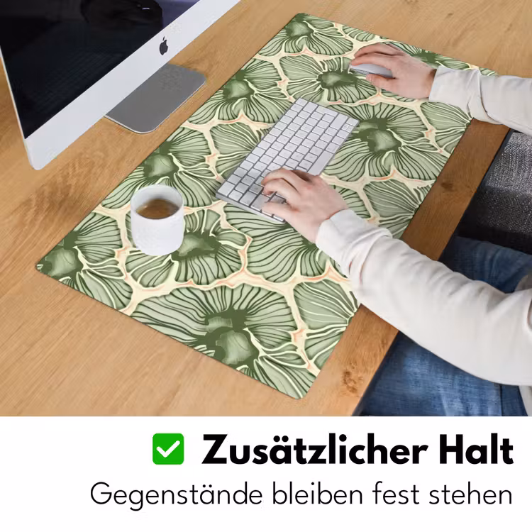 Schreibtischunterlage - Grün – Botanisch – Blumen – Organisch – Muster — 3