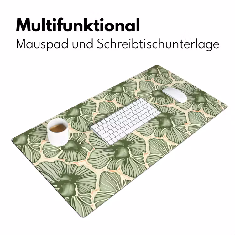 Schreibtischunterlage - Grün – Botanisch – Blumen – Organisch – Muster — 4
