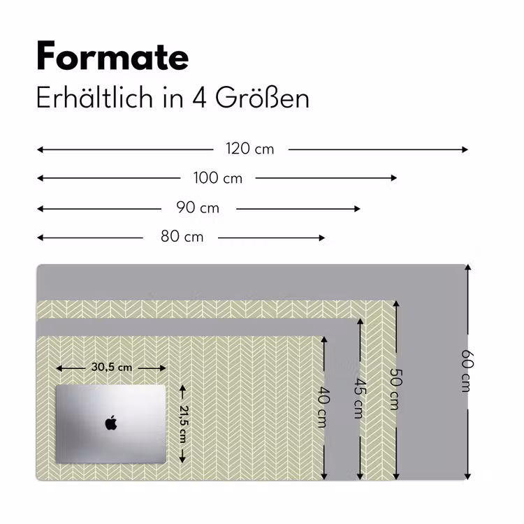 Schreibtischunterlage - Salbeigrün – Fischgrät – Geometrisch – Muster — 5
