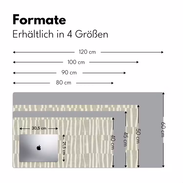 Schreibtischunterlage - Salbeigrün – Streifen – Geometrisch – Textur – Muster — 5
