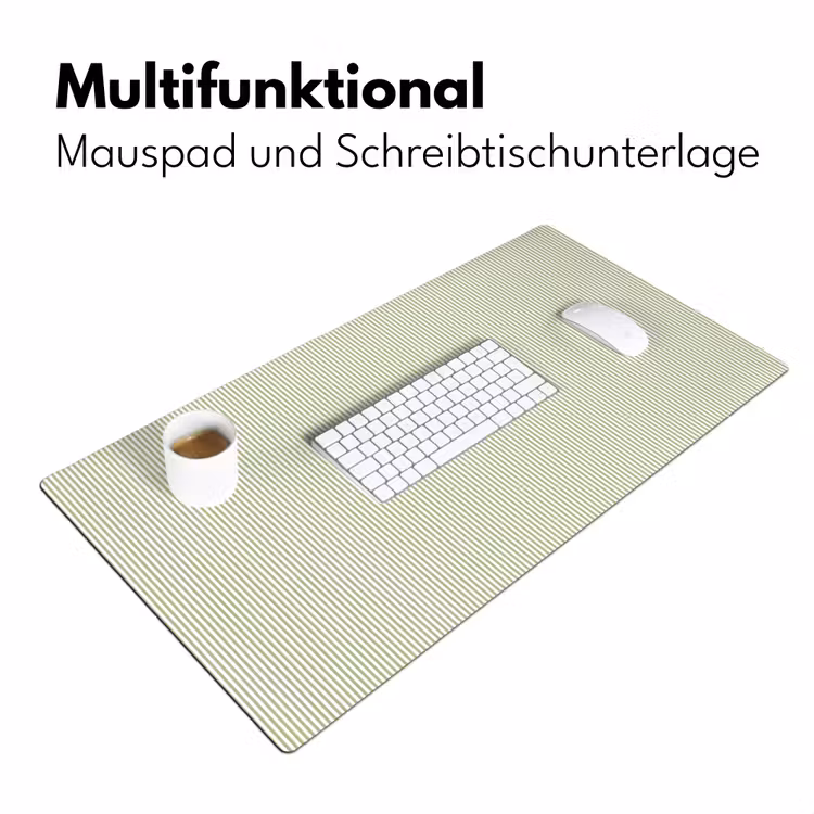 Schreibtischunterlage - Salbeigrün – Streifen – Minimalistisch – Muster — 4