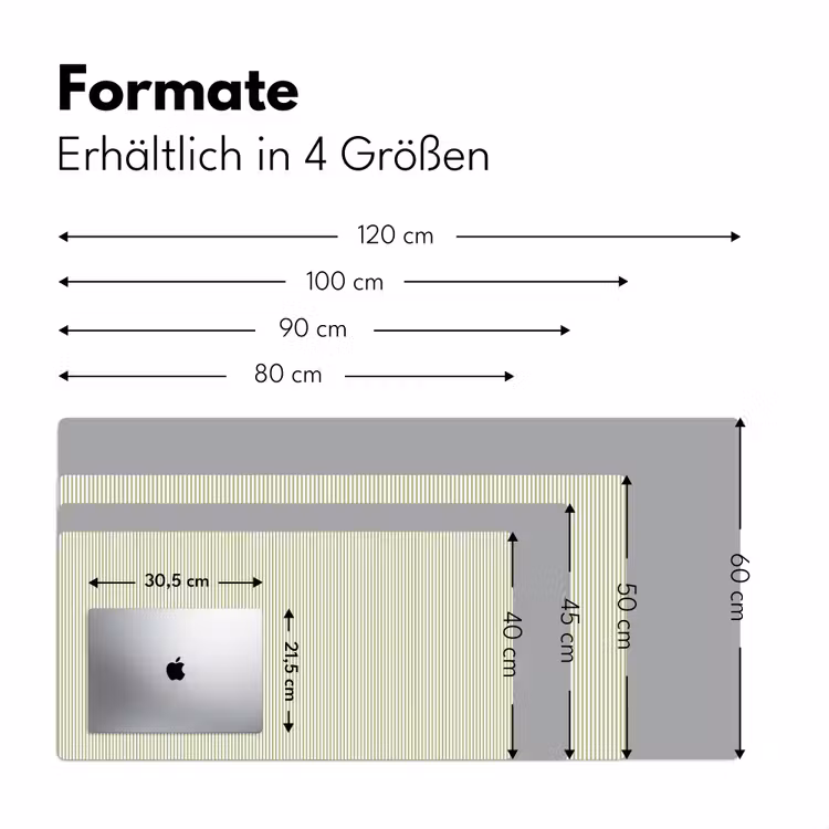 Schreibtischunterlage - Salbeigrün – Streifen – Minimalistisch – Muster — 5