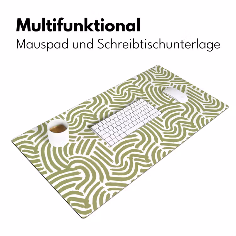 Schreibtischunterlage - Salbeigrün – Abstrakt – Bögen – Handgezeichnet – Muster — 4