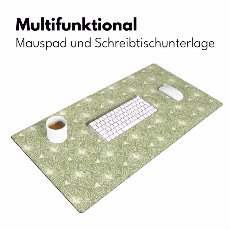 Schreibtischunterlage - Salbeigrün – Botanisch – Rauten – Organisch – Muster — 4