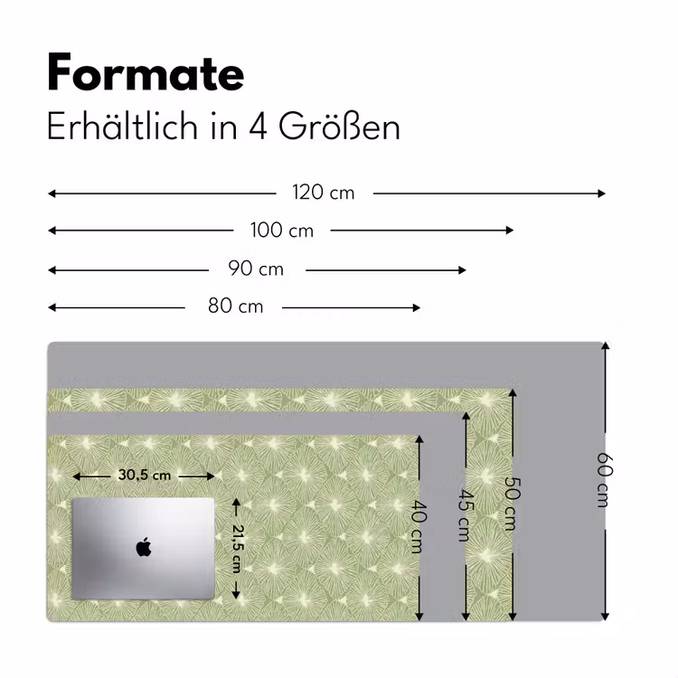 Schreibtischunterlage - Salbeigrün – Botanisch – Rauten – Organisch – Muster — 5