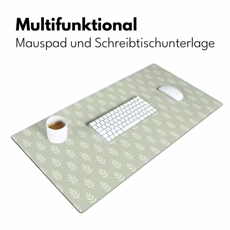 Schreibtischunterlage - Salbeigrün – Botanisch – Zweige – Minimalistisch – Muster — 4