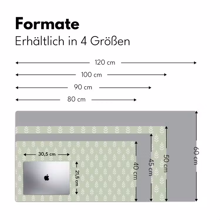 Schreibtischunterlage - Salbeigrün – Botanisch – Zweige – Minimalistisch – Muster — 5