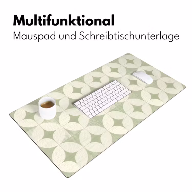 Schreibtischunterlage - Salbeigrün – Geometrisch – Retro – Mid-Century – Muster — 4