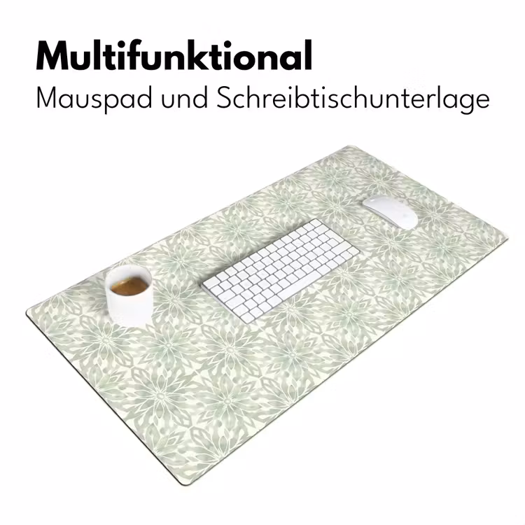 Schreibtischunterlage - Salbeigrün – Symmetrisch – Mandala – Ornament – Muster — 4