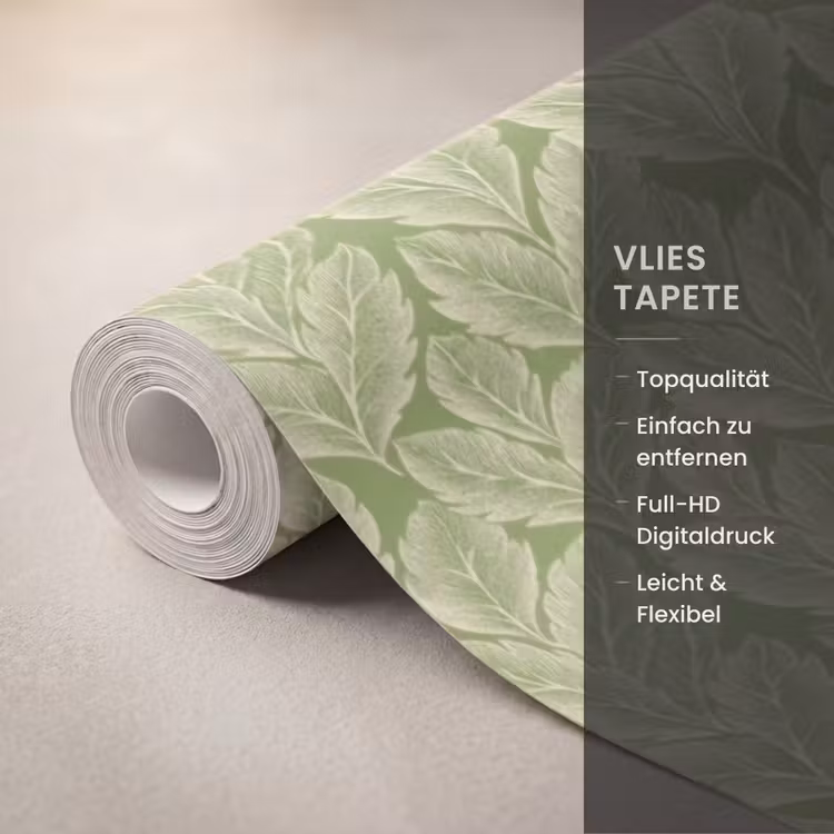 Tapete - Grün – Botanisch – Blätter – Vintage – Muster — 3